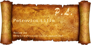 Petrovics Lilla névjegykártya