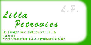lilla petrovics business card
